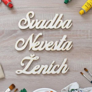Svadobné nápisy set-Ženích Svadba Nevesta 70x205mm 2