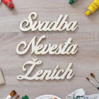 Svadobné nápisy set-Ženích Svadba Nevesta 70x205mm