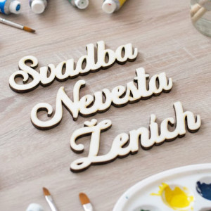 Svadobné nápisy set-Ženích Svadba Nevesta 70x205mm