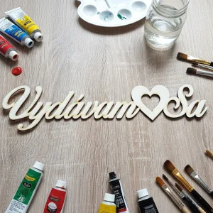 Drevený svadobný nápis Vydávam sa 70x330x3mm