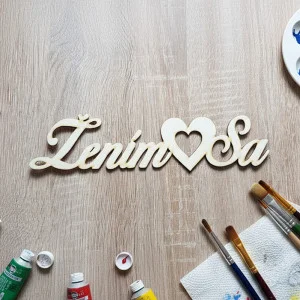 Drevený svadobný nápis Žením sa 70x300x3mm