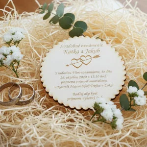 Holz-Hochzeitsankündigung Kreis 110mm