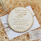 Drevené oznámenie o svadbe kruh 110mm