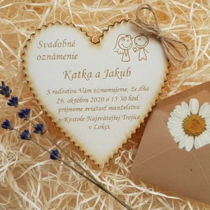 Hochzeitsankündigung Herz 105x100mm 2