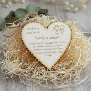 Wedding announcement heart 105x100mm