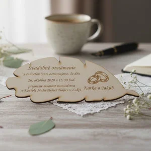 Wedding invitation feather 170x70mm 2
