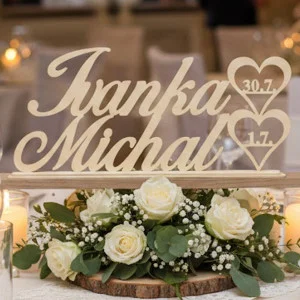 Stand with baptismal names and date