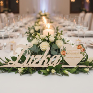 Stand with a baptismal name and a heart