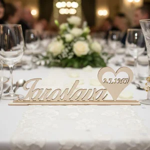 Stand with the baptismal name and date