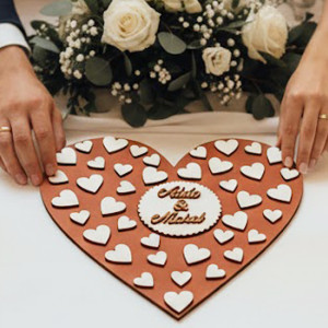 Wedding heart with names 40x40cm