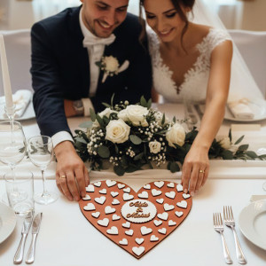 Wedding heart with names 40x40cm 2