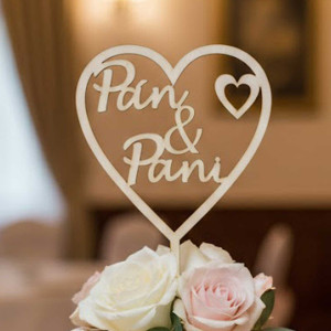 Wooden cake topper Mr and Mrs