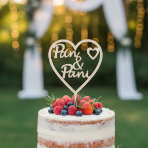 Wooden cake topper Mr and Mrs 2