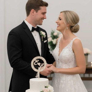 Holzstift mit Initialen der Namen Breite 15cm 2