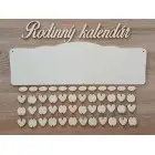 Drevený rodinný kalendár typ B s nápisom "Rodinný kalendář" CZ