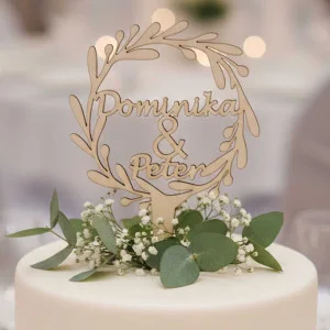 Wooden wedding centerpiece with names 16cm