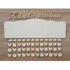 Wooden family calendar type B with the inscription "Birthday Calendar"