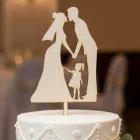 Drevený zápich novomanželia s dieťaťom