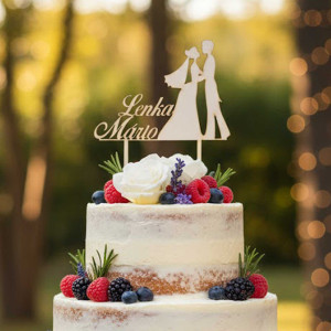 Wedding wooden sign with names width 20cm 2