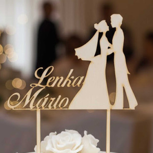 Wedding wooden sign with names width 20cm