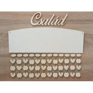 Holz Familienkalender Typ C mit der Aufschrift "Familie" 2