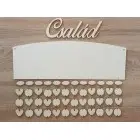 Drevený rodinný kalendár typ C s nápisom "Család"