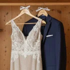 Wedding wooden hangers 2pcs BROWN