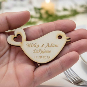 Wedding magnets dove 78x46x3mm