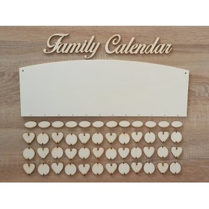 Holz Familienkalender Typ C mit der Aufschrift "Familienkalender" 2