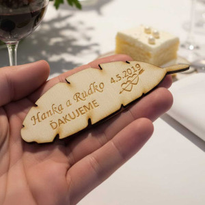 Wedding magnets feather 95x30x3mm