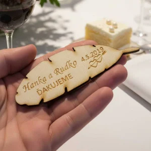 Wedding magnets feather 95x30x3mm