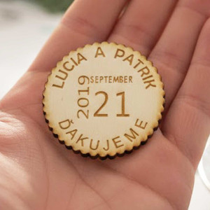 Wedding magnets embossed circle 55x55x3mm