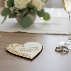 Magnetka svadobná vrúbkovaná kvietky 55x55x3mm 2