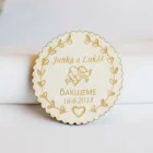 Magnetka svadobná vrúbkovaná holubice v srdci 55x3mm