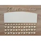 Wooden family calendar type C with the inscription "Birthday Calendar"