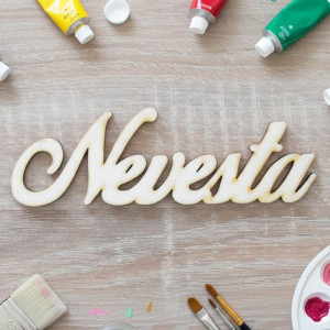 Drevený nápis Nevesta 70x217mm 2