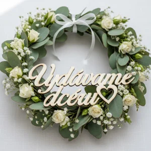 Drevený svadobný nápis Vydávame dcéru 80x170x3mm