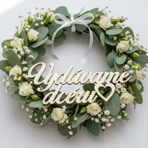 Holzschild Hochzeit Wir geben unsere Tochter in 80x170x3mm heraus