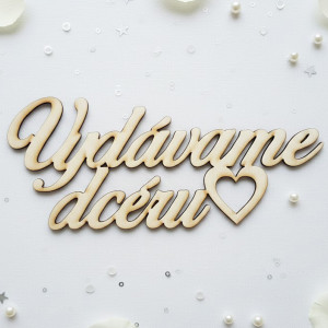 Wooden wedding sign We give away our daughter 80x170x3mm 2