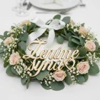 Drevený svadobný nápis Ženíme syna 90x140x3mm