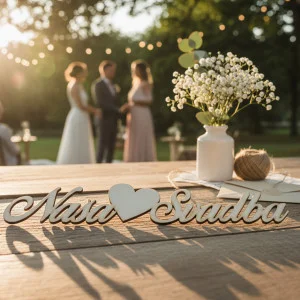 Wooden sign-Our wedding 280x54x3mm 2