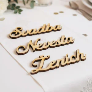 Nápisy Ženích Svadba Nevesta set 20x60mm