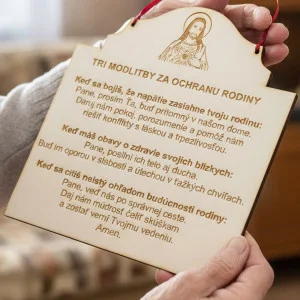 Three prayers for the family - board 21x21cm