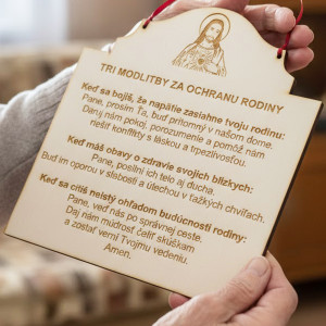 Tri modlitby za rodinu - tabuľka 21x21cm
