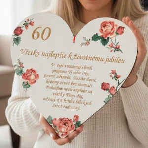 Wooden heart 30cm Anniversary + custom dedication