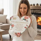 Drevené srdiečko 30cm Jubileum + venovanie NA MIERU