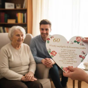 Drevené srdiečko 30cm Jubileum + venovanie NA MIERU 2