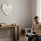 Holztisch Herz 35cm - Familie Regeln nach Maß