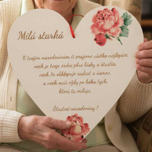 Wooden heart 30cm dear grandma + CUSTOM DEDICATION
