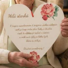 Drevené srdiečko 30cm milá starká + venovanie NA MIERU